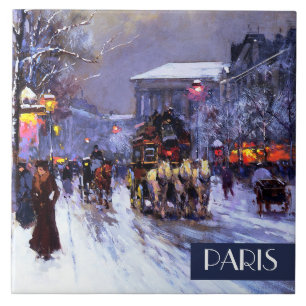 Christmas in Paris. Christmas Gift Ceramic Tiles