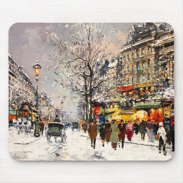 Christmas in Paris. Christmas Gift  Mouse Pad (Front)