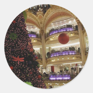 Christmas in Paris Classic Round Sticker