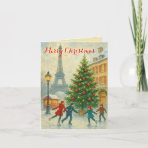 Christmas in Paris Eiffel Tower Winter Personalize Invitation