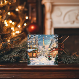 Christmas in Paris: Eiffel Tower Winter Wonderland Holiday Card