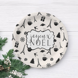 Christmas in Paris   Joyeux Noel Paper Plate