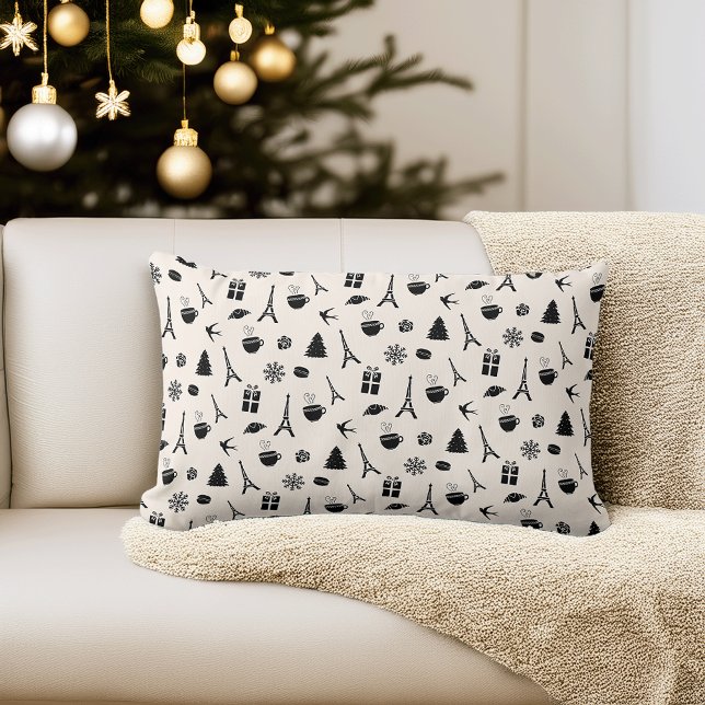Christmas in Paris | Patterned Lumbar Cushion (Creator Uploaded)