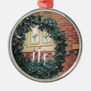 Christmas in Pella, Iowa Holiday Decorated Lights Metal Tree Decoration
