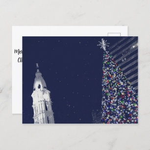 Christmas in Philadelphia with customisable text Holiday Postcard