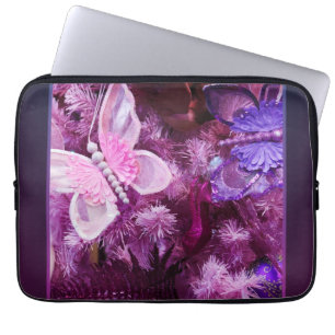 Christmas In Pink And Purple Laptop Sleeve