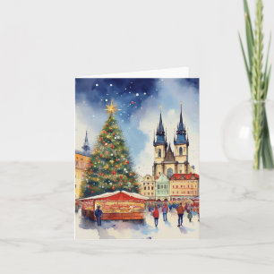 Christmas in Prague Watercolor Card