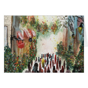 CHRISTMAS IN QUEBEC CITY original watercolour