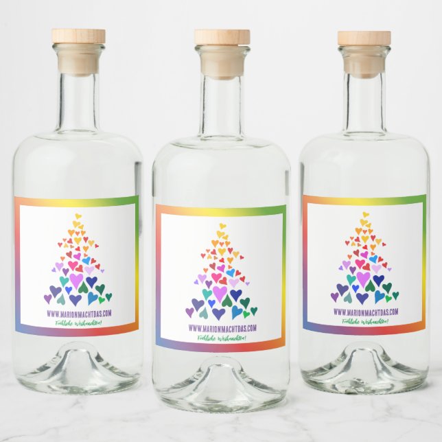 Christmas in rainbow colors liquor bottle label (Bottles)