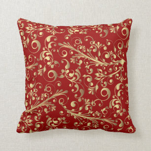 Christmas in red & gold cushion