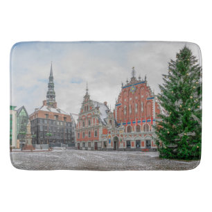 Christmas in Riga Latvia Bath Mat