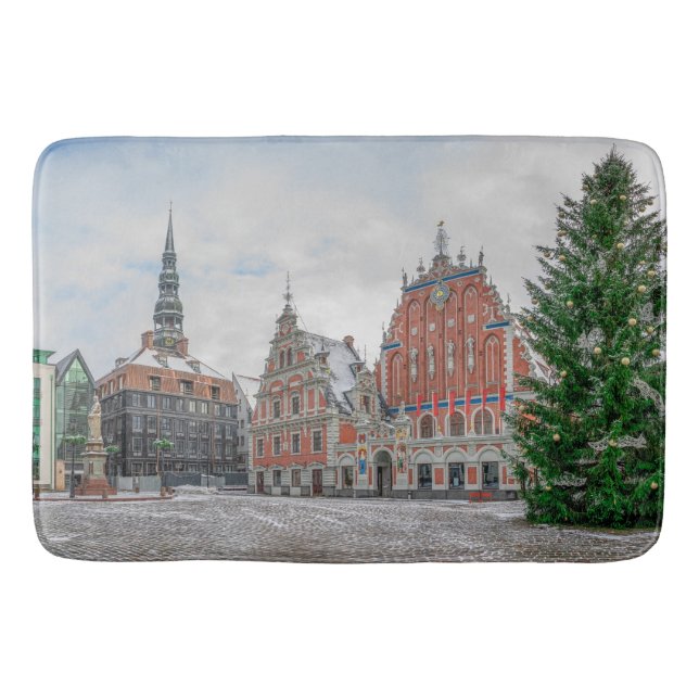 Christmas in Riga Latvia Bath Mat (Front)