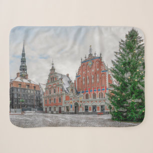 Christmas in Riga Latvia Sherpa Blanket