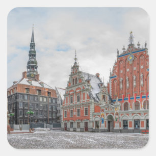 Christmas in Riga Latvia Square Sticker