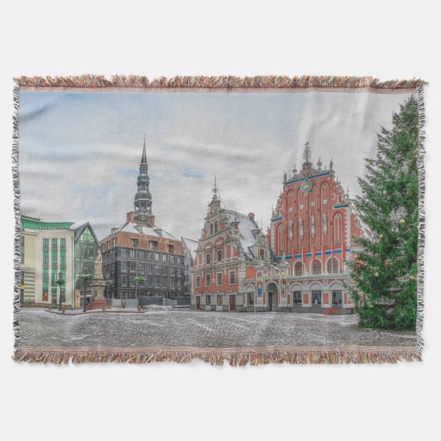 Christmas in Riga Latvia Throw Blanket (Front)