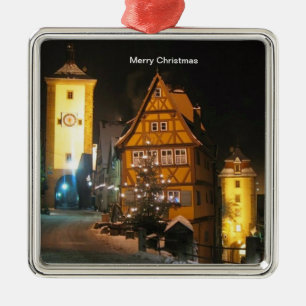 CHRISTMAS in ROTHENBURG GERMANY Metal Ornament