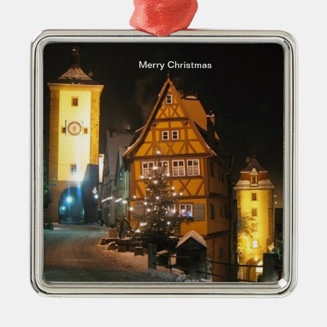 CHRISTMAS in ROTHENBURG GERMANY Metal Ornament (Front)