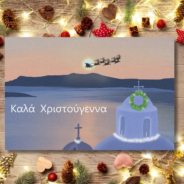 Christmas In Santorini, Greece With Santa Tissue Paper (Creator Uploaded)