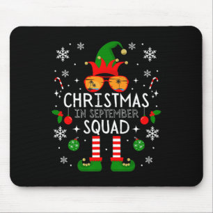 Christmas In September Squad Costume Elf Sunglasse Mouse Pad