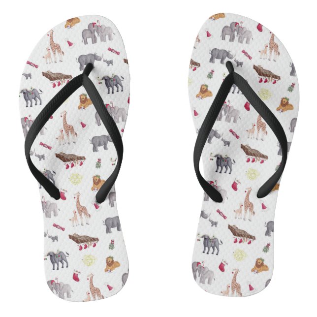 Christmas in South Africa Wild Big 5 Animal Thongs (Footbed)