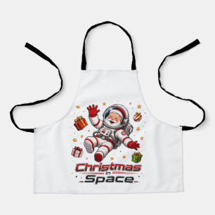 Christmas in Space Santa Astronaut Cute Holiday Apron