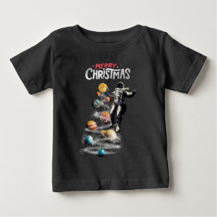 Christmas in Space Solar System Astronaut Invitati Baby T-Shirt