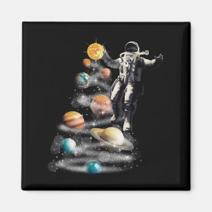 Christmas in Space Solar System Astronaut Invitati Magnet
