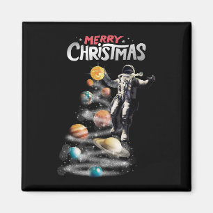 Christmas in Space Solar System Astronaut Invitati Magnet