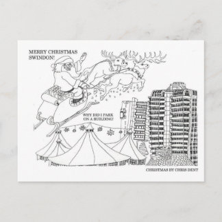 Christmas in Swindon town postcard