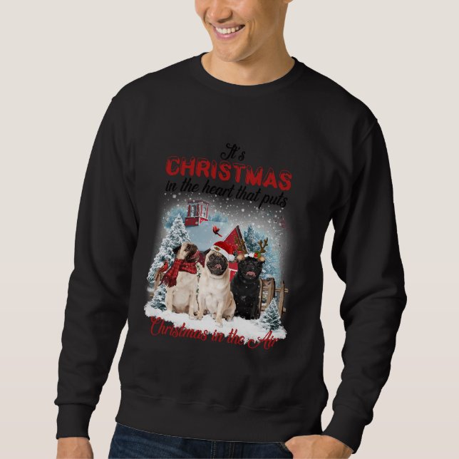 Christmas in the air pug Classic T-Shirt 468 Sweatshirt (Front)