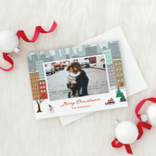 Christmas in the city Flat Holiday Card