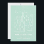 Christmas in the City Holiday Card - Mint<br><div class="desc">Modern holiday card with a minimalist illustration. Perfect for companies and city dwellers alike!</div>