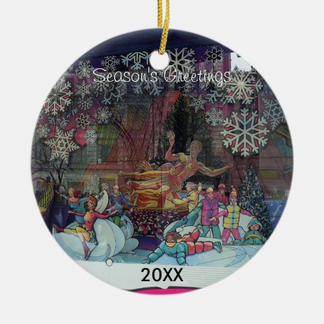 Christmas in the City Store Window Ornament (Front)