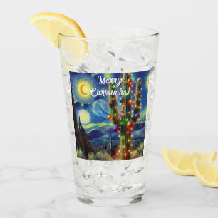 Christmas in the Desert Saguaro Cactus Magnet Glass