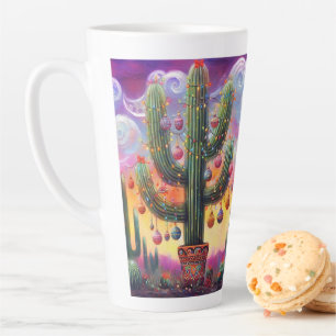 Christmas in the Desert Southwest Saguaro Cactus Latte Mug