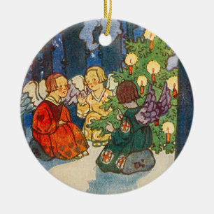 Christmas in the forest - Zdenek Guth  Ceramic Ornament