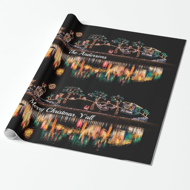 Christmas in the South Water Reflections Wrapping  Wrapping Paper (Unrolled)