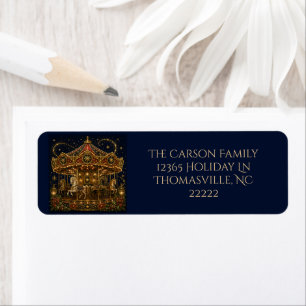 Christmas in the Stars Horse Carousel Address Return Address Label