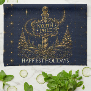 Christmas in the Stars North Pole Tea Towel