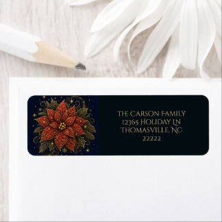 Christmas in the Stars | Poinsettia Address Return Address Label