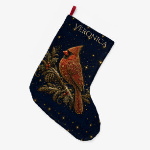 Christmas in the Stars Red Cardinal Large Christmas Stocking
