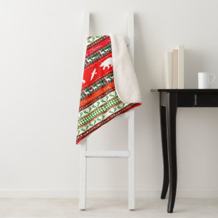 Christmas in the woods sherpa blanket