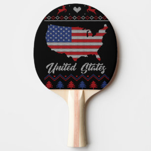 Christmas in United States Ping Pong Paddle
