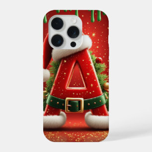 Christmas Initial A For Holiday Gifts iPhone 15 Pro Case
