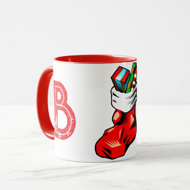 Christmas Initial Mug (Front Left)