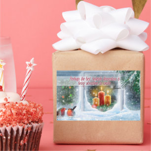 Christmas Inspirational Quote "Smiles" Rectangular Sticker