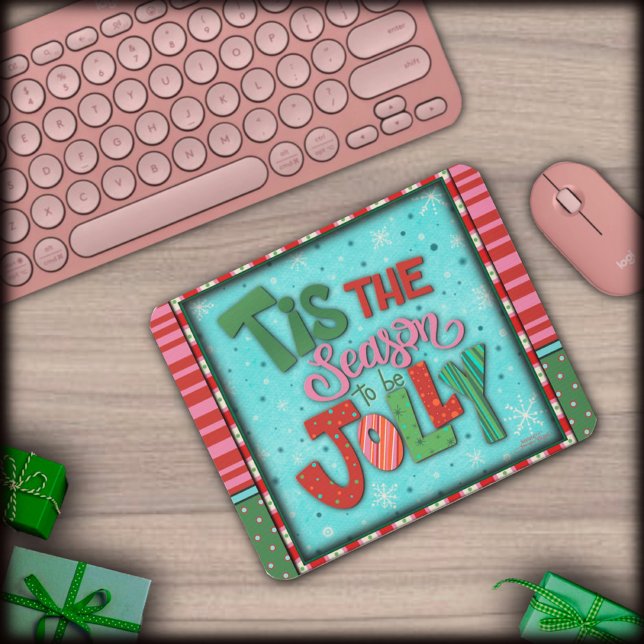 Christmas Inspirivity Hand Written Jolly Red Green Mouse Pad (Creator Uploaded)