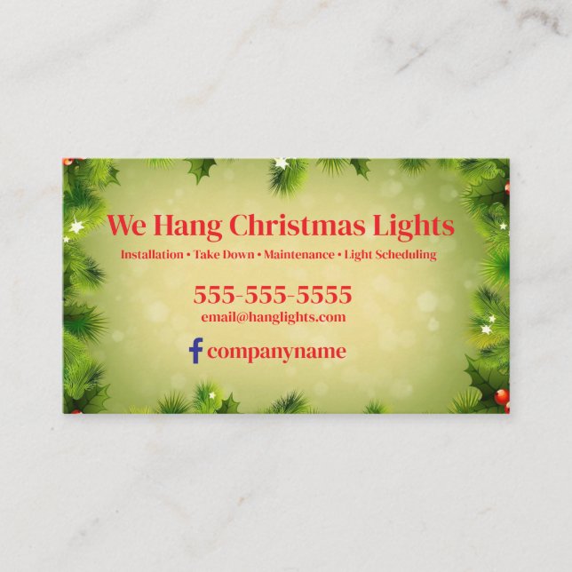 Christmas Installation Business card (Front)