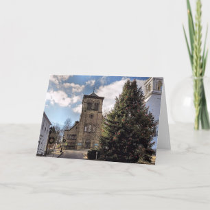Christmas inTown Square in Plymouth, Massachusetts Holiday Card