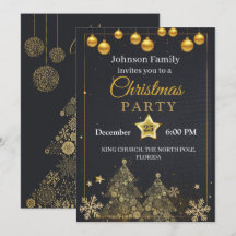 Christmas Invitation | Gold Invitation